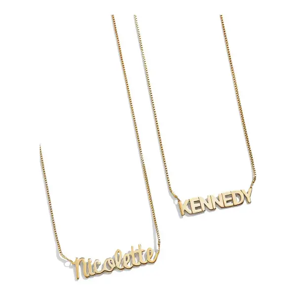 18K Gold Custom Nameplate Necklace