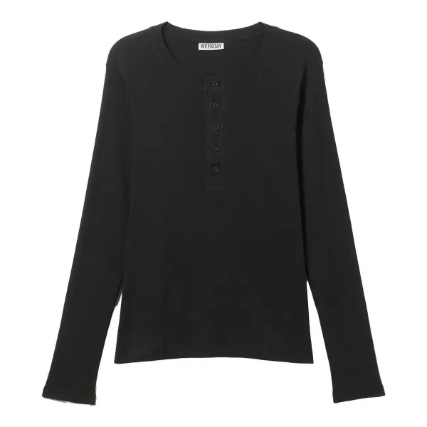 Long-Sleeved Henley T-Shirt