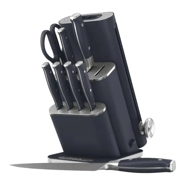 NeverDull 10-Piece German Steel Knife Set with Removable Sharpener