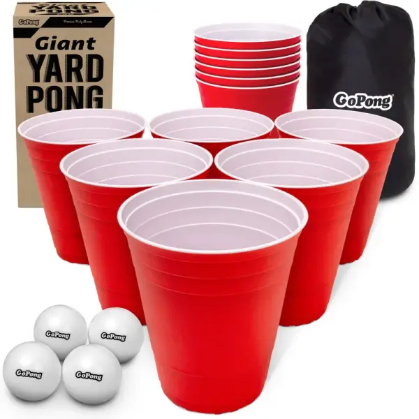 GoPong Giant Yard Pong Outdoor Game - Jumbo Sized Beer Pong PRO Set – Fun Beach and Lawn Party Games for Adults | Wayfair
