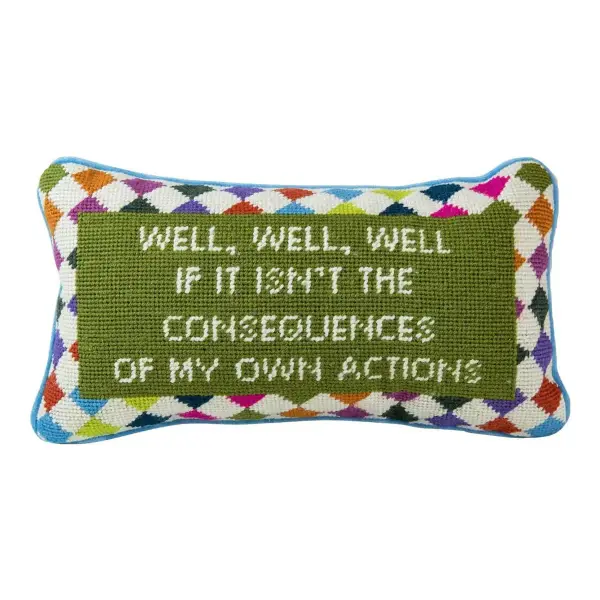 Well Well Well Needlepoint Pillow