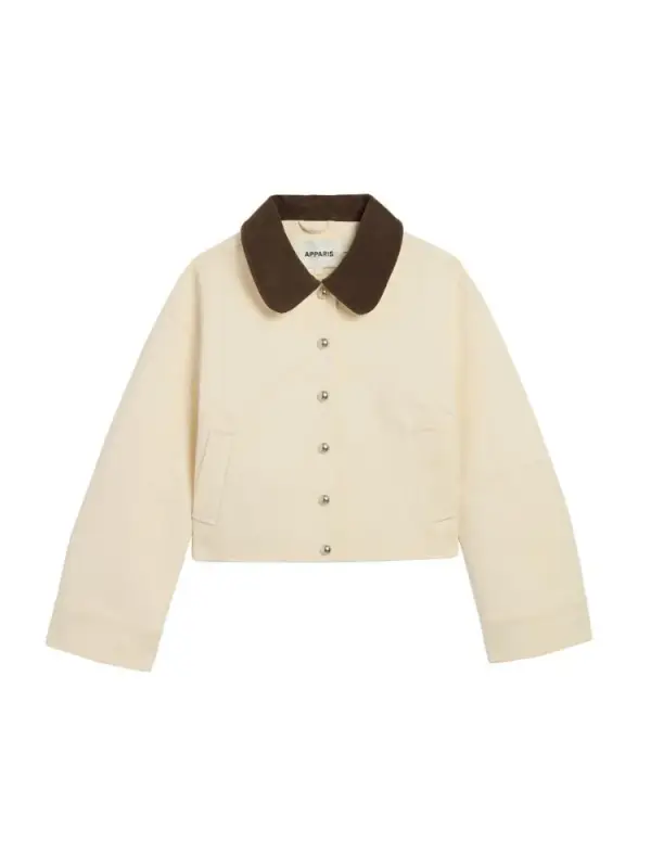 Apparis Ella Canvas Cropped Jacket | Saks Fifth Avenue
