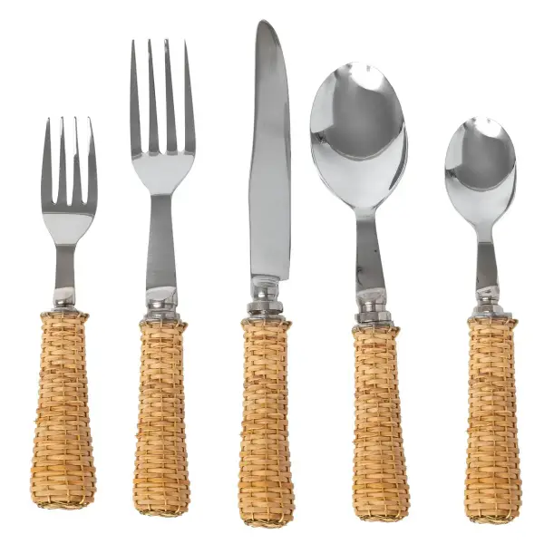 5-Piece Genuine Bamboo Flatware