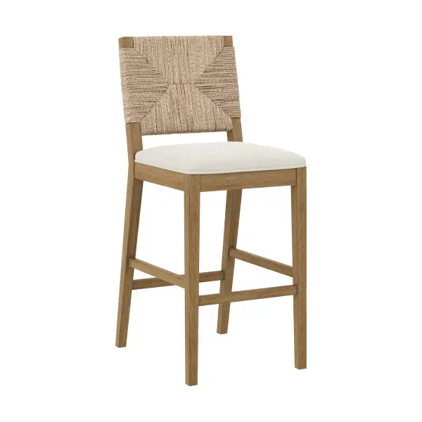 Boucle Seagrass Counter Height Bar Stool