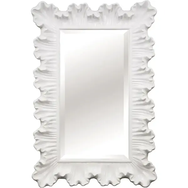 Grace Mitchell Ariel White Ruffle Framed Wall Mirror 33x48