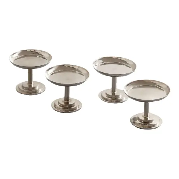 Set Of Four Stainless Steel Dessert Stems