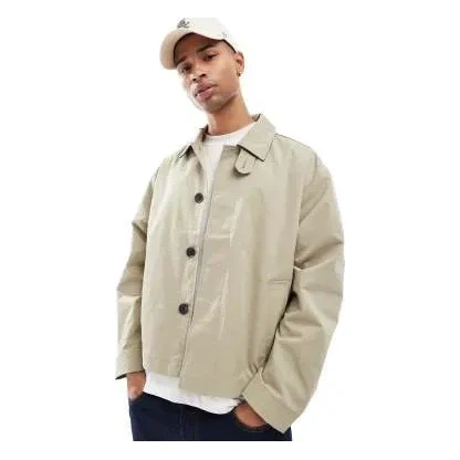 Jack & Jones cropped trench jacket in beige