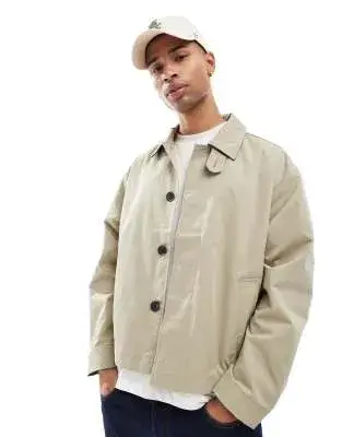 Jack & Jones cropped trench jacket in beige