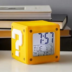 Super Mario Question Block Light-Up Alarm Clock