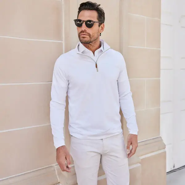 Pima Blend Quarter-Zip Sweater