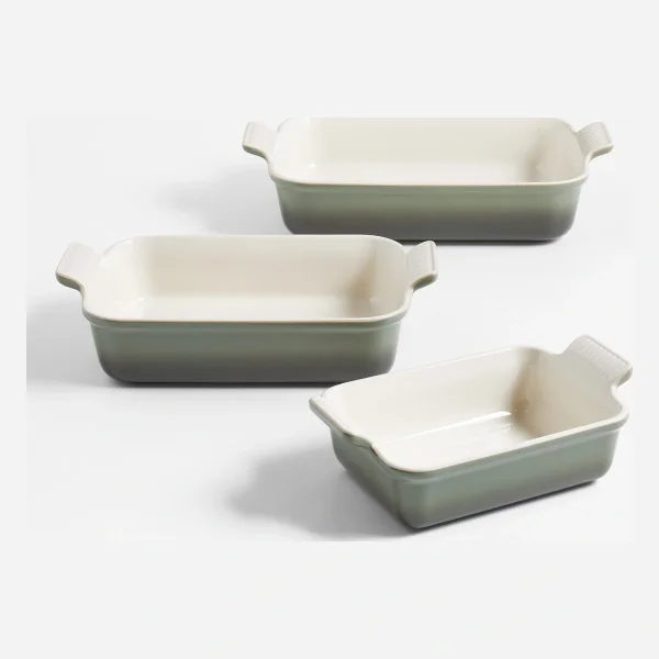 Le Creuset ® Heritage Thyme Stoneware 3-Piece Rectangular Baking Dishes Set