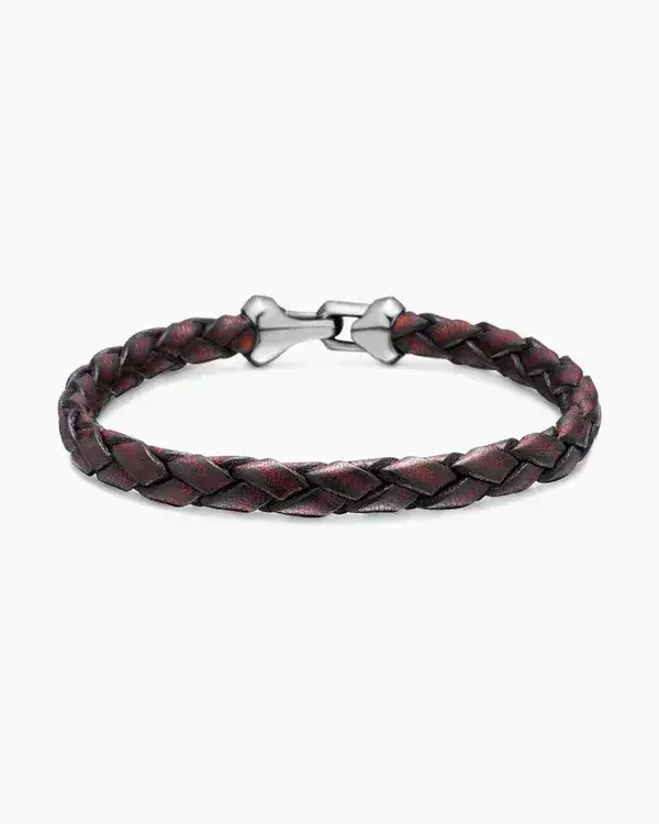David Yurman | Armory® Bracelet in Brown Leather with Sterling Silver, 10.7mm