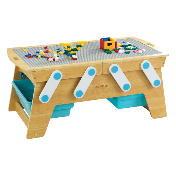 Building Bricks Play N Store Wooden Table