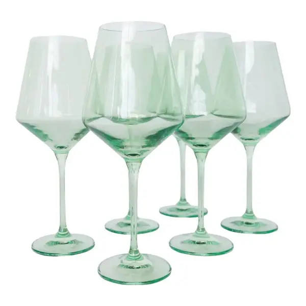 Mint Stemmed Glasses Set of 6