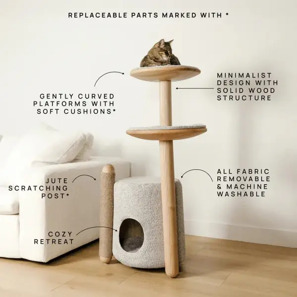 Bao Modern Wooden Cat Tree
