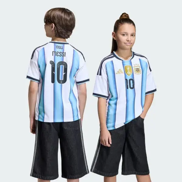 Argentina 26 Home Messi Kids Jersey