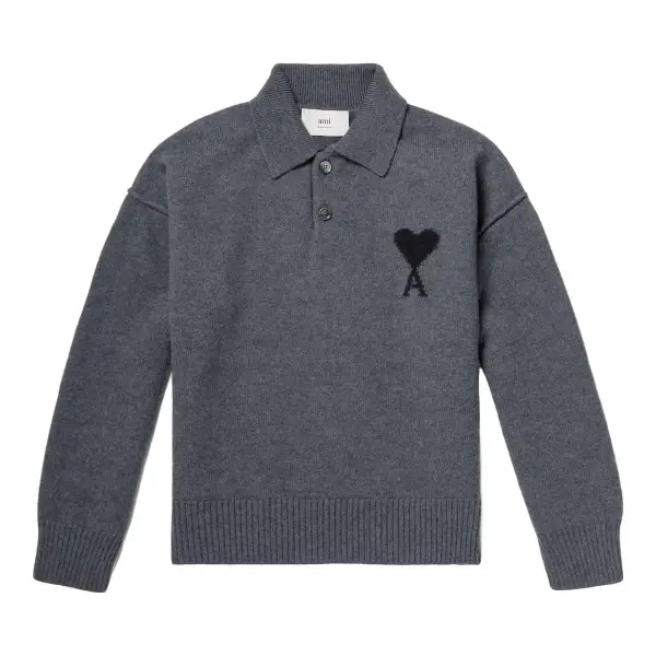 Logo-Instarsia Wool Polo Sweater
