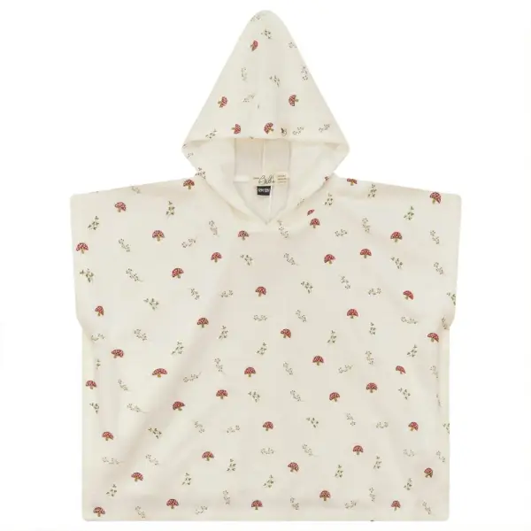 Printed Terry Poncho Beige/Cream
