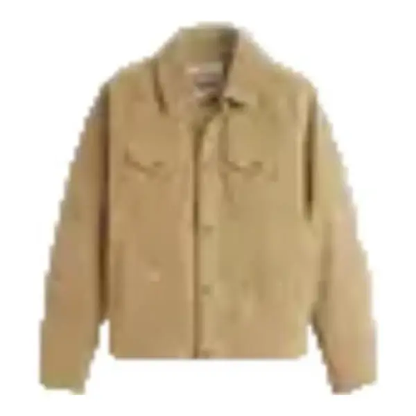 Vintage Faux Cow Suede Trucker Jacket