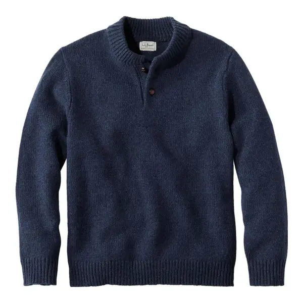 Classic Ragg Wool Henley Sweater  