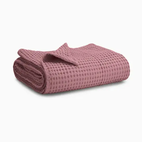 Comfy Cubs Waffle Weave Baby Blanket - Mauve