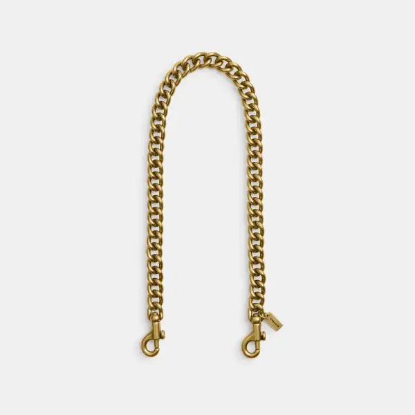 Coach Short Chunky Curb Chain Strap - Women's Bag Straps - Brass