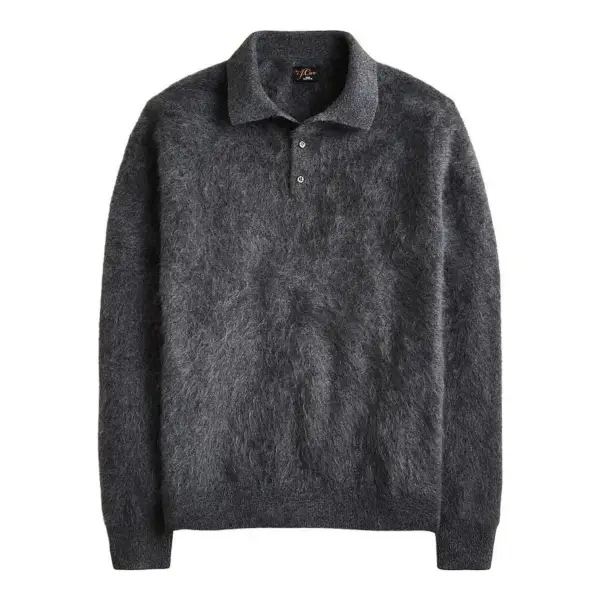 Brushed Cashmere Polo Sweater