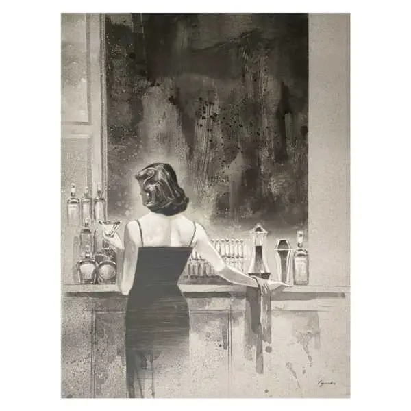 Lady At The Bar Canvas Wall Art, 30 x 40