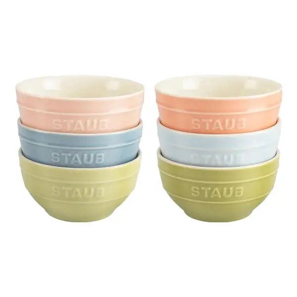 Ceramic 4.5-Inch Bowl Set Macaron, 6-pc