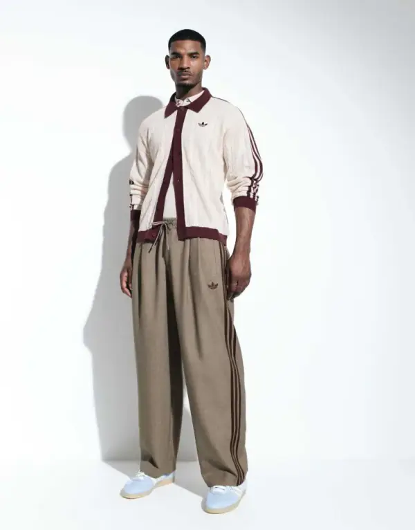 adidas Originals x ASOS barrel leg sweatpants in beige
