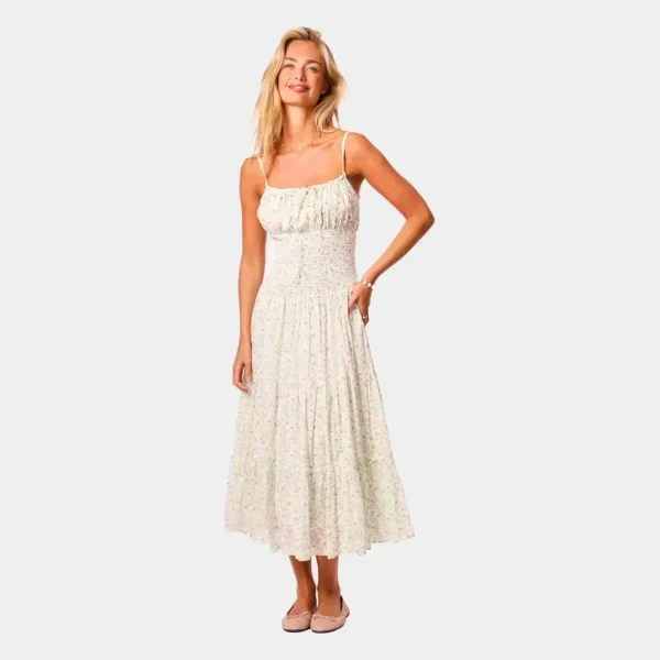 AMY JANE LONDON Mae Drop Waist Womens Midi Dress - MULTI