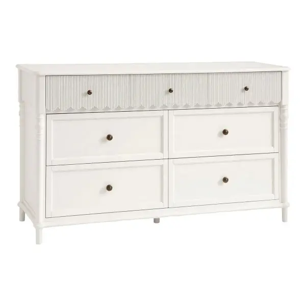 7-Drawer Scallop Dresser & Topper Set