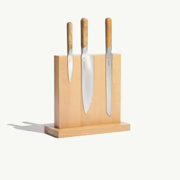 Olive Wood · 3-Piece with Knife Block