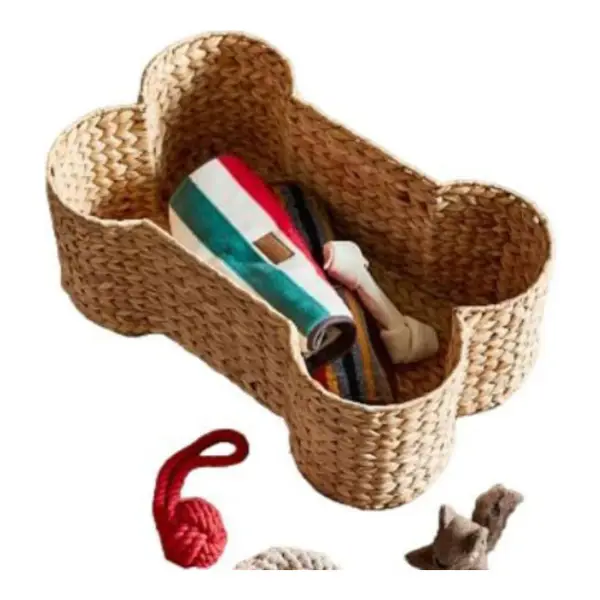 Handwoven Seagrass Pet Storage Basket