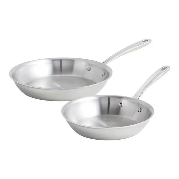 D3 Curated Stainless Steel 8" and 10" Fry Pans Set