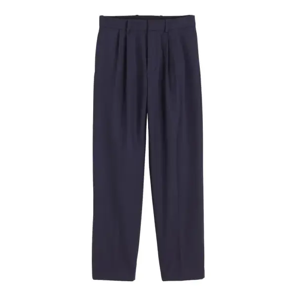 Double-Pleated Trousers in Wool Blend