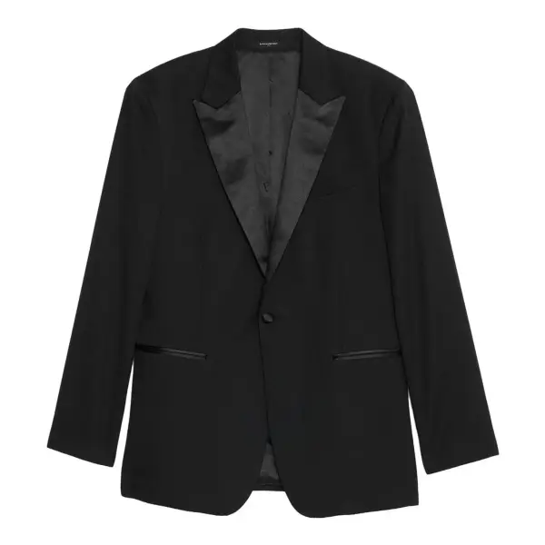 Tailored-Fit Luxe Tuxedo Suit Jacket