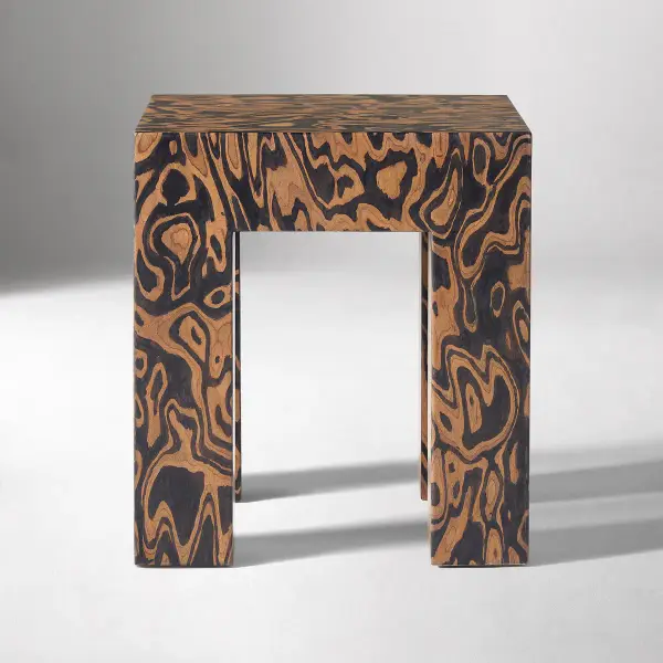 Pierce & Ward Novelty Burl Side Table (16")