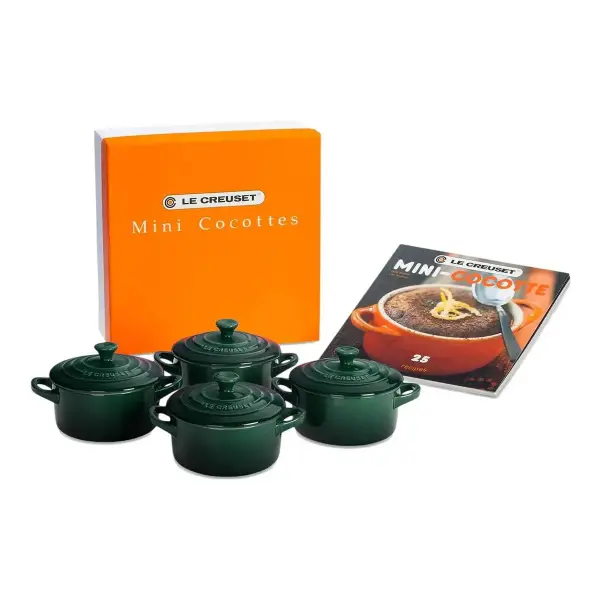 Set of 4 Mini Cocottes With Cookbook