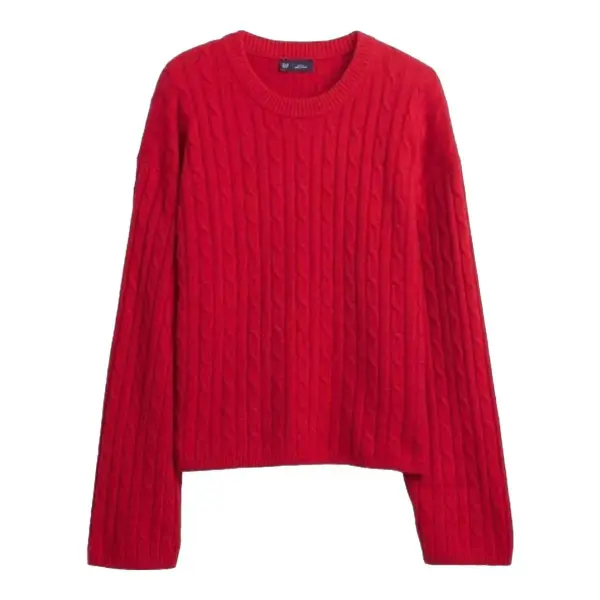 Cashsoft Cable-Knit Crewneck Sweater