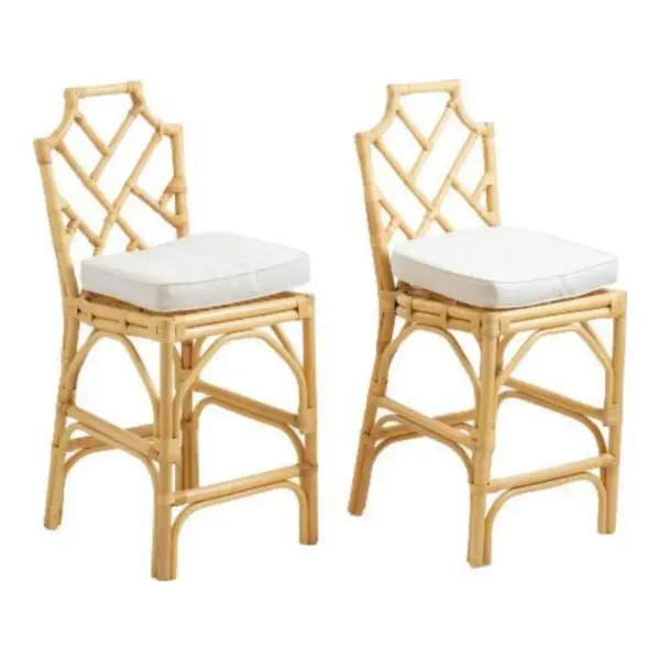 Set of 2 Bamboo Detail Counter Stools