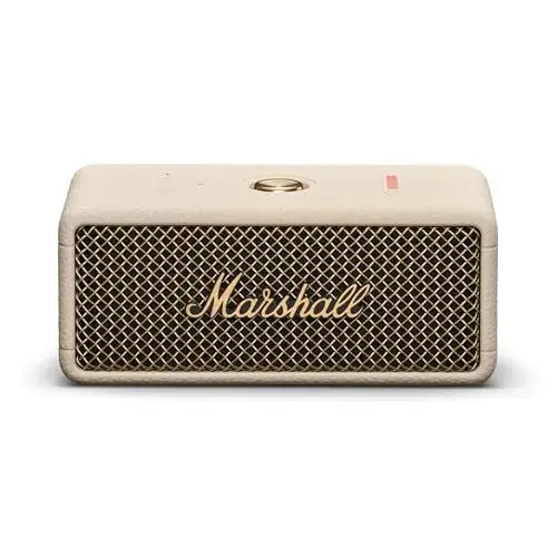 Marshall Emberton III Portable Bluetooth Speaker - Rugged Waterproof IP67 Design | Loud Stereo Sound, Deep Bass with 32+ Hr Playtime | Compact and Wireless for Travel and Outdoors - Cream