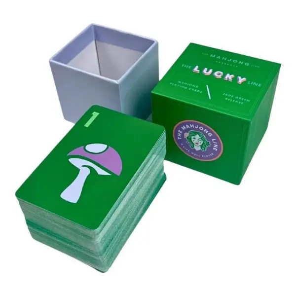 The Lucky Line: Jade Green Mahjong Playing Cards