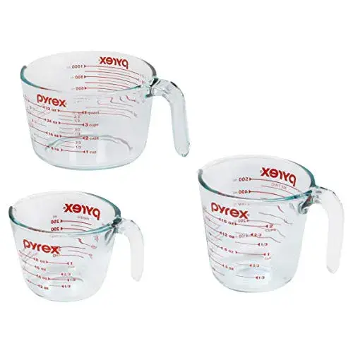 3-Piece Glass Measuring Cup Set