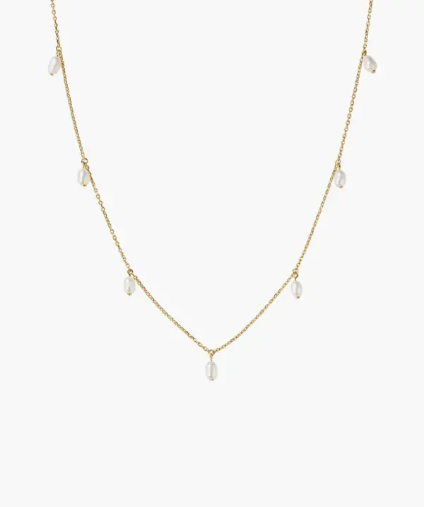 Tiny Pearl Station Necklace