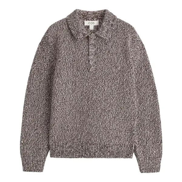 Wool-Blend Half-Zip Polo Sweater