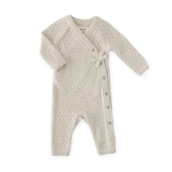 Pointelle Knit Kimono Romper