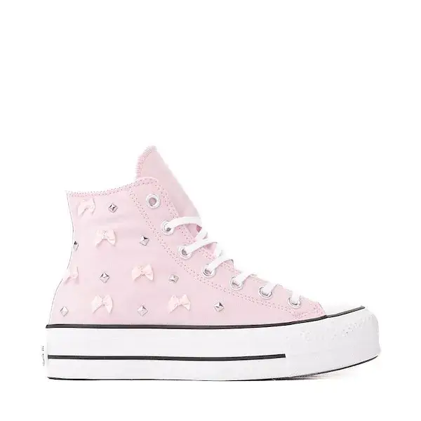 Womens Converse Chuck Taylor All Star Lift Dressed Up Bows & Studs High-Top Sneaker - Pink Frosting