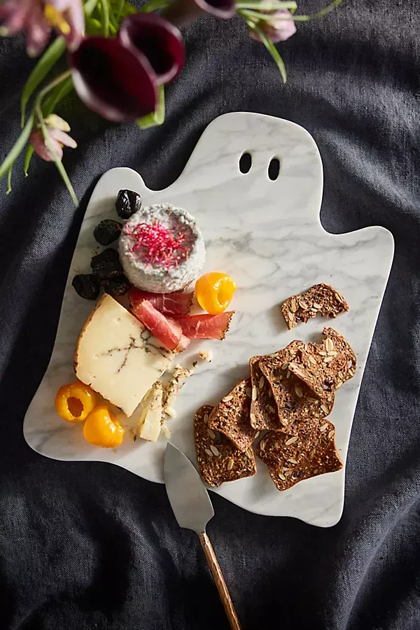 Ghost Marble Serving Board in White at Terrain