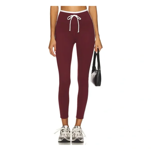 YEAR OF OURS Sport Sprint Legging in Burgundy & Cream | REVOLVE